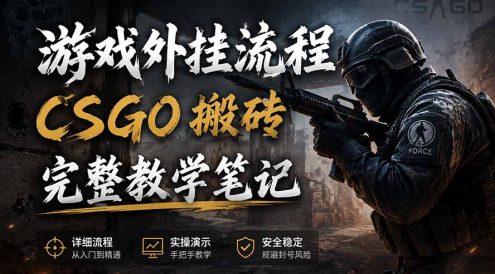 游戏挂机全流程笔记分享，CSGO游戏搬砖，小白看了当天学会见收益