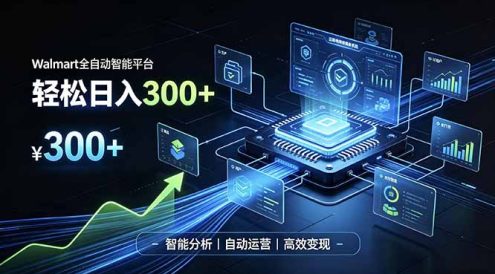 Walmart全自动智能平台,轻松日入300+一站式跨境智能运营工具。无需复杂实操