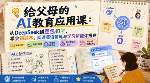 给父母的AI教育应用课:从DeepSeek到豆包扣子,学会错题本、阅读英语辅导与学习智能体搭建