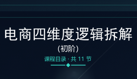 老木老师·电商四维度逻辑拆解(初阶)