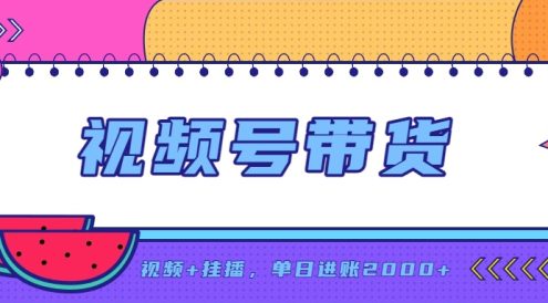 日入2000+的副业,视频号带货,一部手机改写人生篇章,无需投资