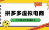 拼多多虚拟电商，单店日入500+，合规稳定的老牌项目，长久稳定才是基础