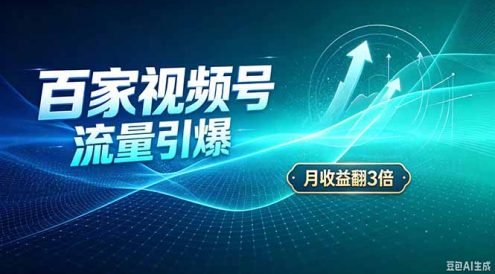 26年王炸项目，实现成本翻几倍。长久稳定，通过百度视频号发布，赚取播放量+广告收益