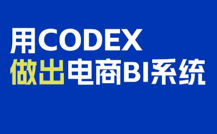 电商108将·用Codex做出电商BI系统