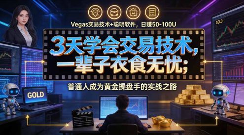 3天学会做交易,普通人快速成为操盘手” Vegas交易系统+聪明软件 , 日赚50-1000U, 长期稳定,小白轻松上手