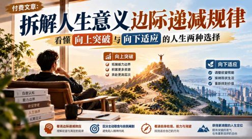 付费文章：拆解人生意义边际递减规律，看懂向上突破与向下适应的人生两种选择