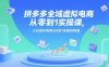 拼多多全域虚拟电商从零到1实操课，小白虚拟电商从0到1实操到精通