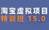 淘宝虚拟项目特训班15.0(更新2025)，适合新手或兼职操作，实现稳定收益