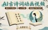 AI古诗词动画视频，操作十分简单，人人可做，快速起千粉万粉号