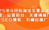 2025年4月份淘宝全套运营现场课程，运营后台、关键词推广、SEO搜索、万相台推广