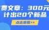 付费文章：300元设计出20个新品