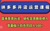 拼多多开店运营课程：蓝海变现玩法，轻松实现睡后收入，零基础小白也可日入5张