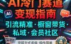 AI冷门赛道，引流精准，橱窗带货+私域+会员社区，变现方式多样，操作简单