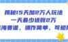 揭秘15天加2W人玩法，一天最少2万进账，蓝海赛道，操作简单，可矩阵