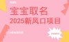 2025新风口项目宝宝取名，0成本高利润，附保姆级教程，月入过万不是梦