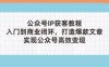 公众号IP获客教程(第3期)，从入门到商业闭环，打造爆款文章，实现公众号高效变现