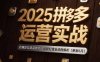 2025拼多多运营实战：店铺定位选品技巧，爆款打造全流程解析(更新6月