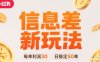 小红书信息差新玩法每单利润30，每天稳定50单左右，两个账号即可