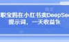 全职宝妈在小红书卖DeepSeek提示词，一天收益1k
