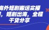 海外短剧搬运实操课，短剧出海，全程干货分享