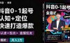 抖音0-1起号全案课：认知+定位+直播投流+快速打造爆款，月入10万+秘籍
