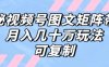 解密视频号图文矩阵带货，月入几个W的打法，可复制