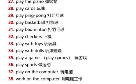 五升六暑假学习:常用英语短语-六上英语