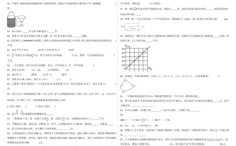 小升初填空题100题人教版