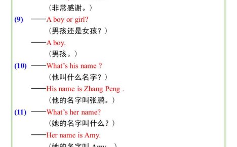 三升四英语暑假衔接——问答重点句型-四上英语