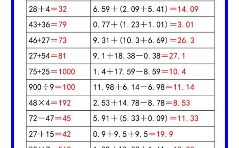 二升三数学暑假《口算练习题72道》汇总-三上数学