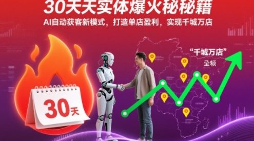 30天实体爆火秘籍，AI自动获客新模式，打造单店盈利，实现千城万店