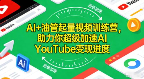 AI+油管起量视频训练营，助力你超级加速AI YouTube变现进度​