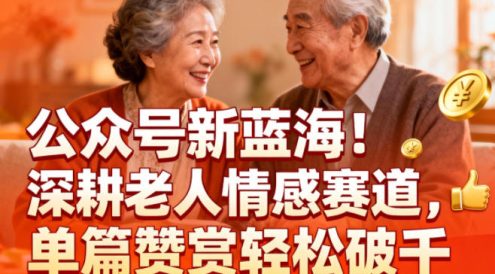 公众号新蓝海！深耕老人情感赛道，单篇赞赏轻松破1k
