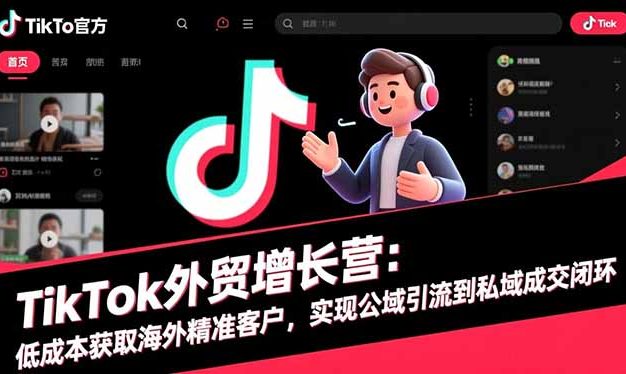 TikTok外贸增长营:低成本获取海外精准客户,实现公域引流到私域成交闭环