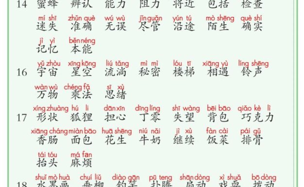 【词语表+写字表+识字表】三表注音版8页三下语文