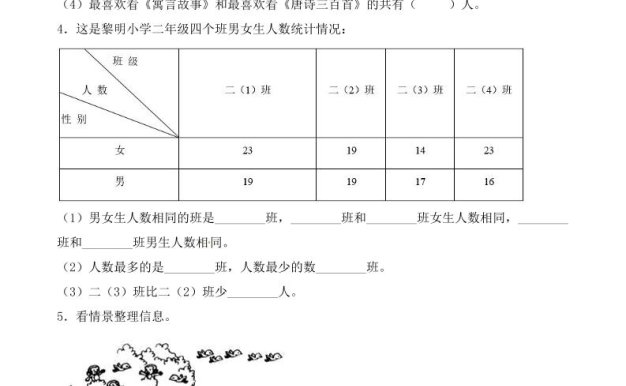 二年级下册数学试题-第一单元（含答案）人教