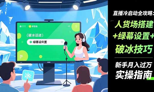 直播冷启动全攻略:人货场搭建+绿幕设置+破冰技巧,新手月入过万实操指南