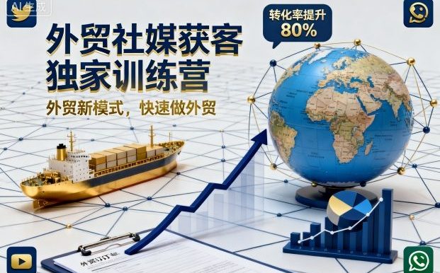 外贸社媒获客独家训练营,外贸新模式,快速做外贸