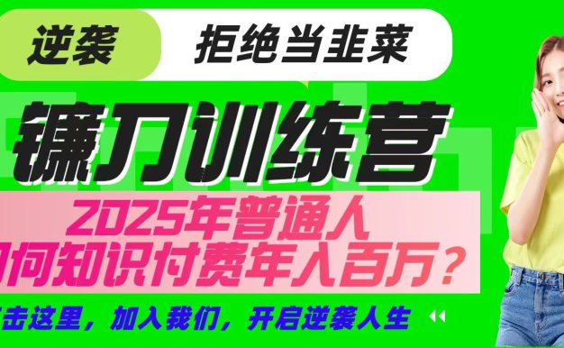 镰刀训练营超级IP合伙人，25年普通人如何通过“知识付费”实现逆袭