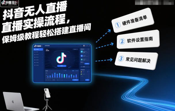 抖音无人直播实操流程,保姆级教程轻松搭建直播间