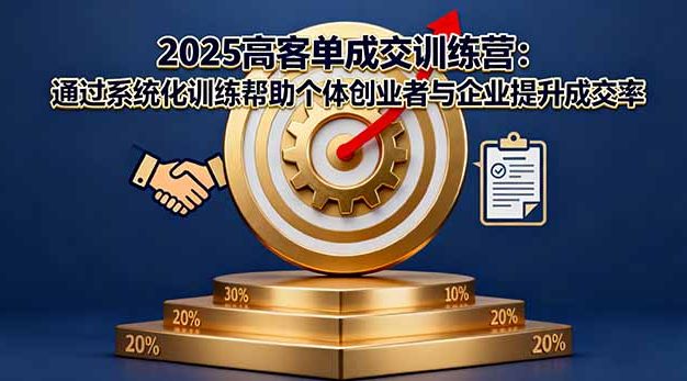 2025高客单成交训练营:通过系统化训练帮助个体创业者与企业提升成交率