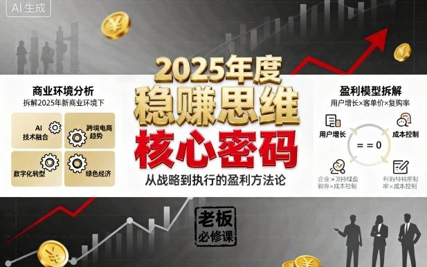2025年度稳賺思维老板创业营,拆解2025年新商业环境下,企业实现持续盈利的核心密码