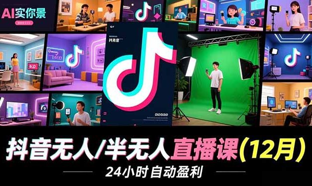 抖音无人/半无人直播课(12月