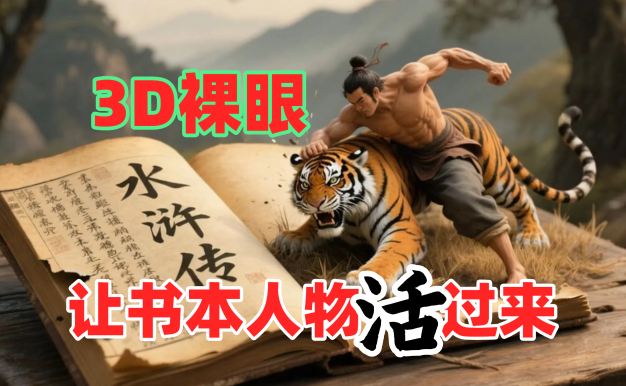 书本人物裸眼3D视频，一条视频收益过千，保姆级教程
