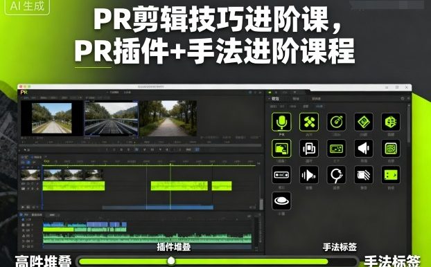 PR剪辑技巧进阶课,PR插件+手法进阶课程