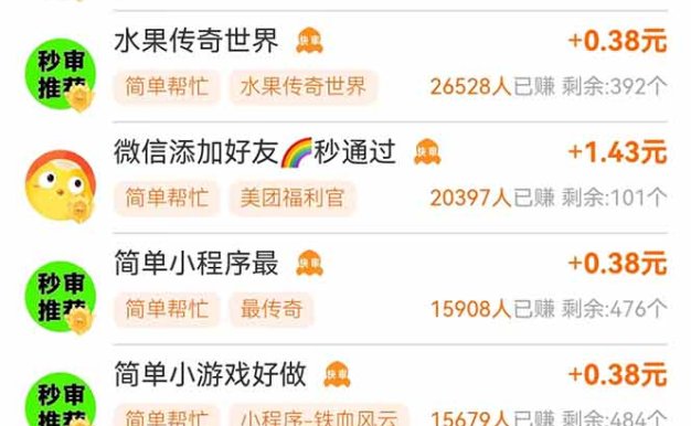 零撸小项目免费分享 点赞助力 无任何门槛 手机随时可做 单日收益200+