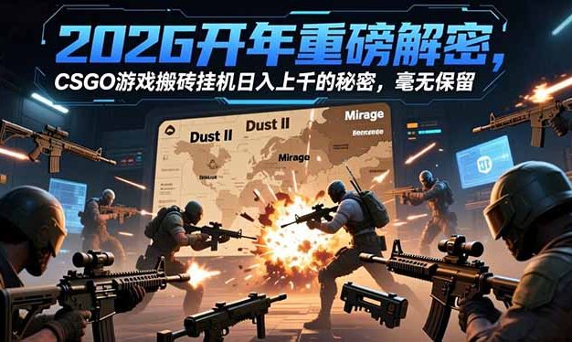 2026开年重磅解密，CSGO游戏搬砖挂机日入上千的秘密，毫无保留