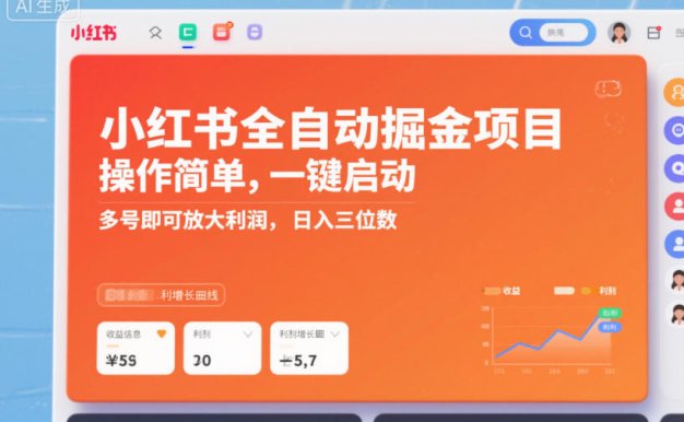 小红书全自动掘金项目,操作简单,一键启动,多号即可放大利润,日入三位数【揭秘】
