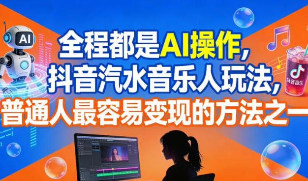 全程都是AI操作,抖音汽水音乐人玩法,普通人最容易变现的方法之一