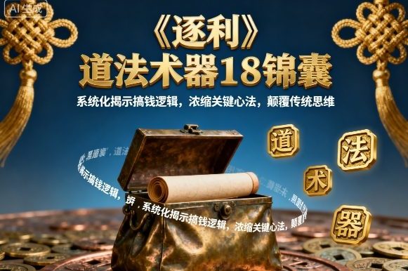 《逐利》道法术器18锦囊,系统化揭示搞钱逻辑,浓缩关键心法,颠覆传统思维(更新)